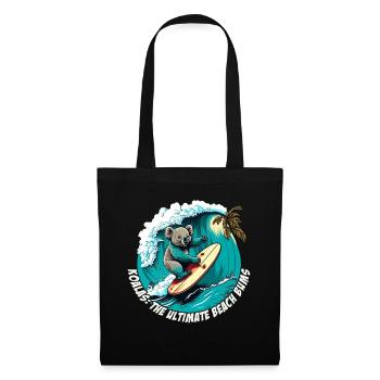 Beach Bums Koala hat Spass beim surfen - Stoffbeutel - Schwarz - Vorne
