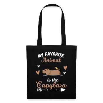 Rongeur Capybara Drôle de cadeau Capybara - Sac en tissu - noir - Devant
