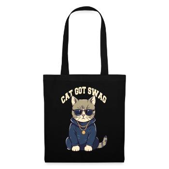 Vous avez Swag Cat avec des lunettes de soleil - Sac en tissu - noir - Devant