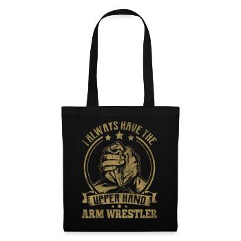 Armdrücken - Stoffbeutel - Schwarz - Vorne