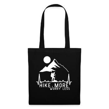 Hiking Quote Hike More Worry Less - Tote Bag - black - Front