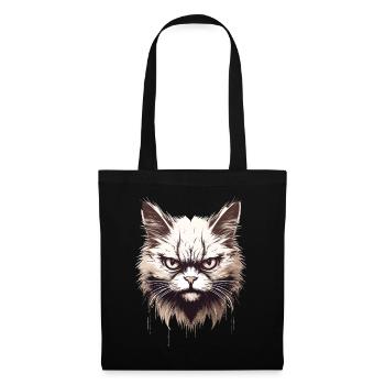 Cat Annoyed Cat Face Evil House Cat - Tote Bag - black - Front