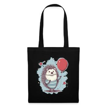 Hérisson mignon avec ballon - Sac en tissu - noir - Devant