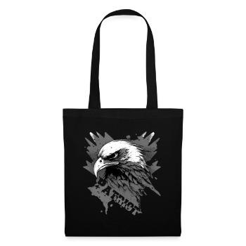 Patriotischer Adler mit Schriftzug - Stoffbeutel - Schwarz - Vorne