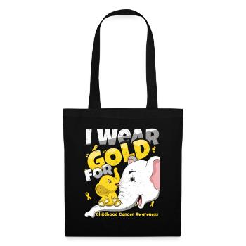 Elephant Ribbon Childhood Cancer Awareness - Tote Bag - black - Front