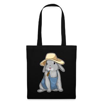 Hase Landwirt Weizen Bauernhof - Stoffbeutel - Schwarz - Vorne