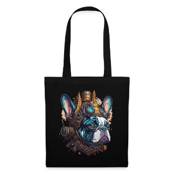 Steampunk French Bulldog Retro Dog Design - Tote Bag - black - Front