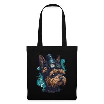 Steampunk Yorkshire Terrier vintage retro chien - Sac en tissu - noir - Devant