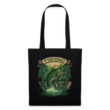 Big fish on the hook - Tote Bag - black - Front