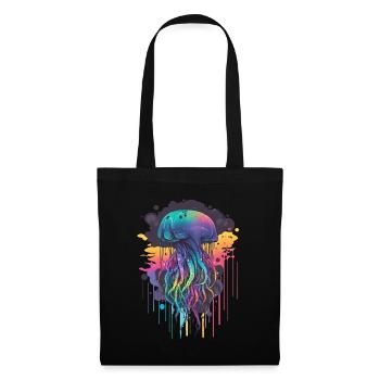 Grandes méduses colorées - Sac en tissu - noir - Devant