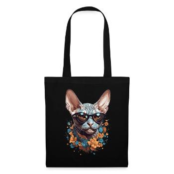 Stilvolle Sphinx Katze Design für Katzenliebhabe - Stoffbeutel - Schwarz - Vorne