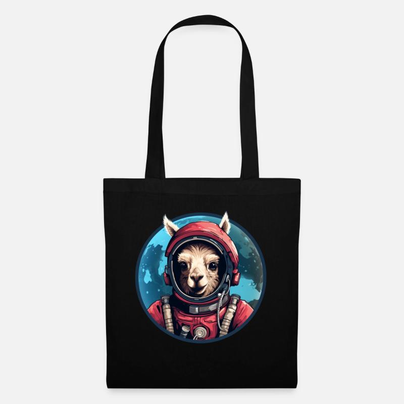 Astronaut Lama - Tote Bag - black