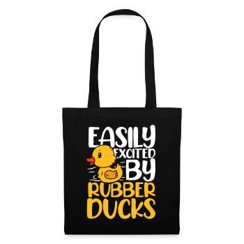 easily excited by rubber ducks - Stoffbeutel - Schwarz - Vorne