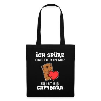 Capybara Wasserschwein Capybaras - Stoffbeutel - Schwarz - Vorne