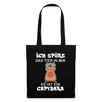 Capybara - Stoffbeutel - Schwarz - Vorne