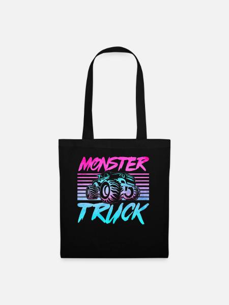 Monstertruck Retro - Stoffbeutel - Schwarz
