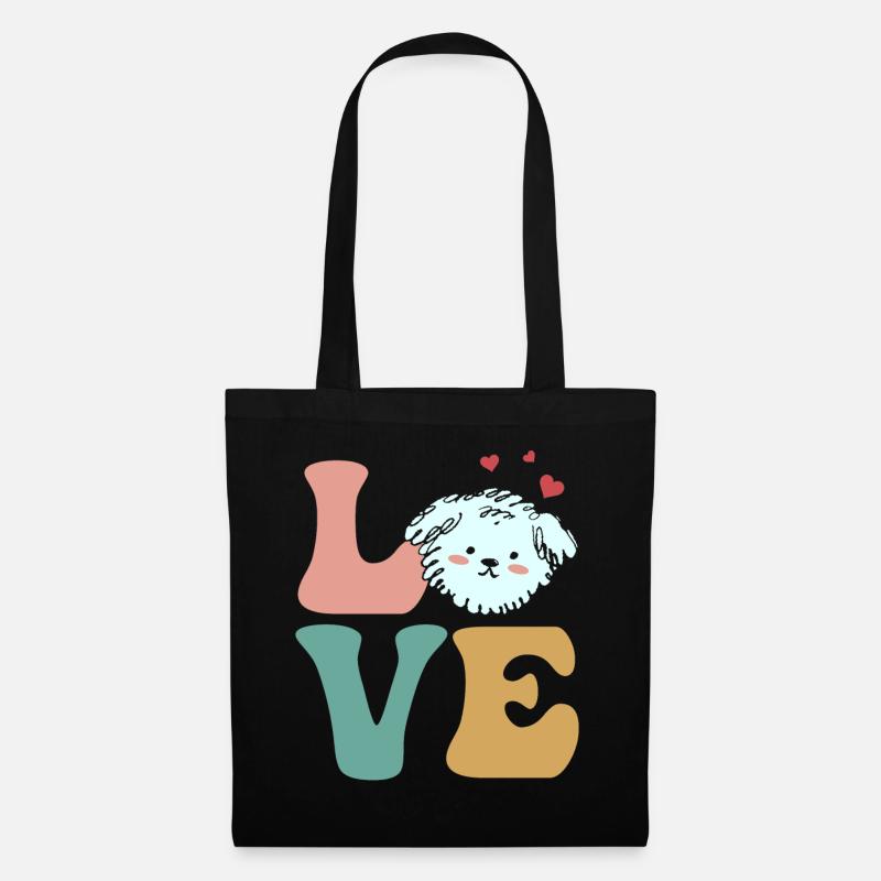 Bichon Frise Hund - Stoffbeutel - Schwarz