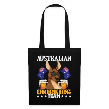 Australian Drinking Beer Australia Day Kangaroo - Tote Bag - black - Front
