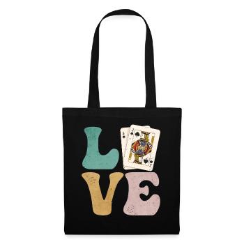 Cartes de jeu de blackjack - Sac en tissu - noir - Devant
