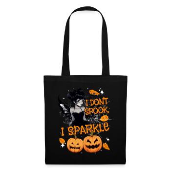 Halloween-Fee Verkleidung I don't spook, I sparkle - Stoffbeutel - Schwarz - Vorne