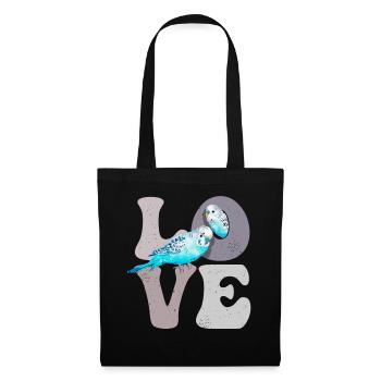 Perruche perroquet perruche - Sac en tissu - noir - Devant