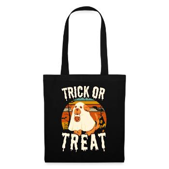 Trick or Treat Halloween Hund mit Verkleidung - Stoffbeutel - Schwarz - Vorne