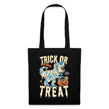 Trick or Treat T-Rex Mummy Disguise with Pumpkin - Tote Bag - black - Front
