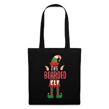 Drôle d’elfe barbu Père Noël Noël d’hiver - Sac en tissu - noir - Devant
