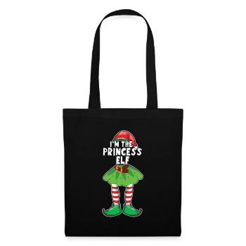 Girls Princess Elf Santa Winter Holiday Christmas - Tote Bag - black - Front