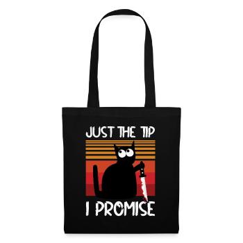Halloween Black Cat: « Juste le conseil que je promets » - Sac en tissu - noir - Devant