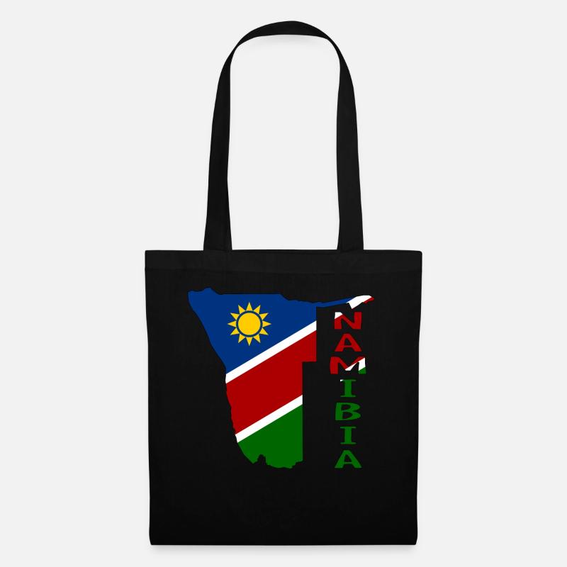 Namibia Landkarte Flagge - Stoffbeutel - Schwarz