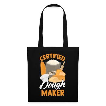 Lustiges Brot Backen Bäcker Mehl - Stoffbeutel - Schwarz - Vorne