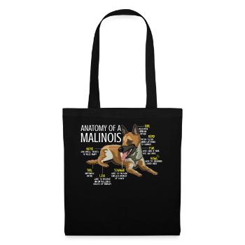 Propriétaire de chien de compagnie Berger Anatomie Malinois belge - Sac en tissu - noir - Devant