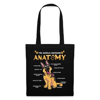 Pet Dog Berger Anatomie Mignon Malinois belge - Sac en tissu - noir - Devant