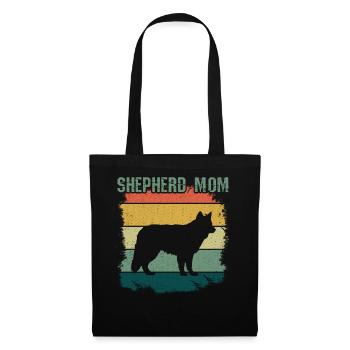 Retro Pet Dog Berger Maman Malinois Belge - Sac en tissu - noir - Devant