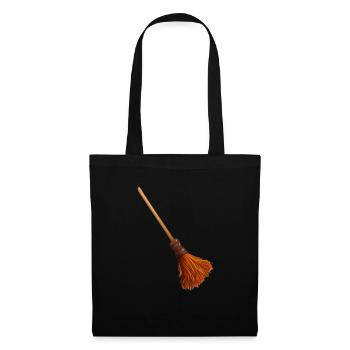 Haunted Witch's Broom: Spooky Halloween Design - Tote Bag - black - Front