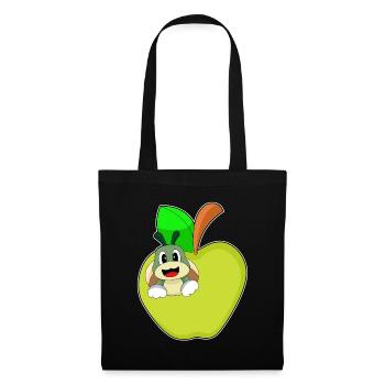 Pomme chenille - Sac en tissu - noir - Devant