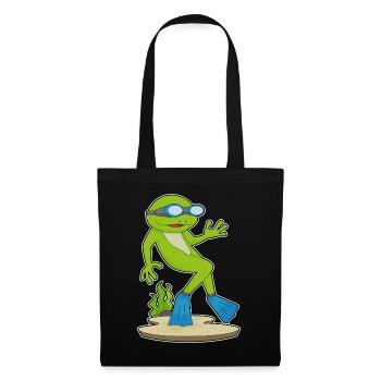 Frosch Taucher Schwimmbrille Tauchen - Stoffbeutel - Schwarz - Vorne