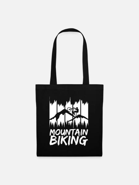 Lustiges Mountainbiking - Stoffbeutel - Schwarz