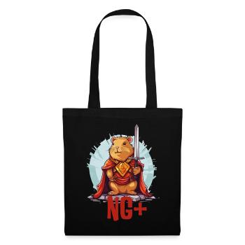 Capybara Warrior NG+ – Level Up RPG Design - Tote Bag - black - Front