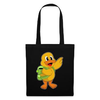 Ente Schüler Rucksack Schule - Stoffbeutel - Schwarz - Vorne