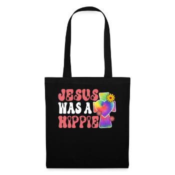 Groovy Frieden Liebe Christliches Kreuz - Stoffbeutel - Schwarz - Vorne