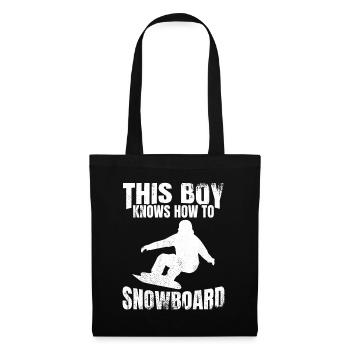 Snowboarding Junge - Stoffbeutel - Schwarz - Vorne