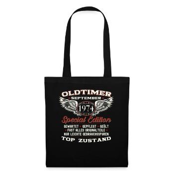 49th birthday classic car September vintage 1974 - Tote Bag - black - Front