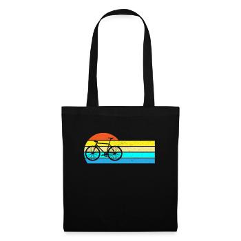 Retro-Bike Abenteuer MTB Fahr mit Stil durch Berge - Stoffbeutel - Schwarz - Vorne