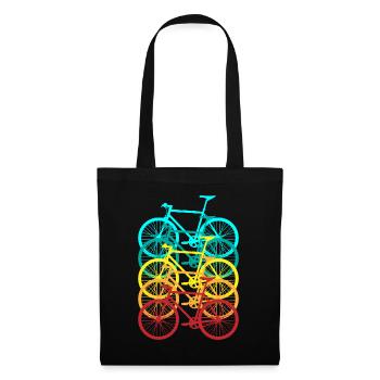 Bike in retro colors, cool MTB design Radler - Tote Bag - black - Front