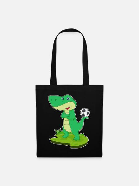 Krokodil Fußballspieler Fußball - Stoffbeutel - Schwarz