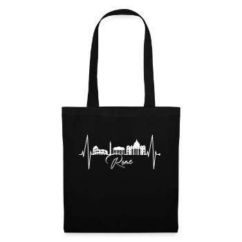 Rome Colisée Heartbeat Roma Skyline Rome Italie - Sac en tissu - noir - Devant