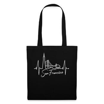 San Francisco Skyline Heartbeat Californie États-Unis - Sac en tissu - noir - Devant