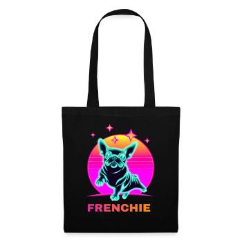 French Bulldog Neon Color 80s Style - Tote Bag - black - Front